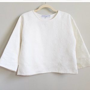 Permanent Collection white jacquard Blouse